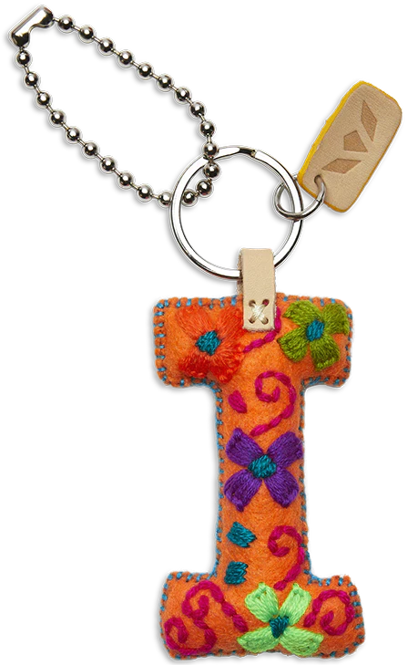 Consuela Hand Embroidered Orange Felt Letter Charm (A-Z) - Image 12