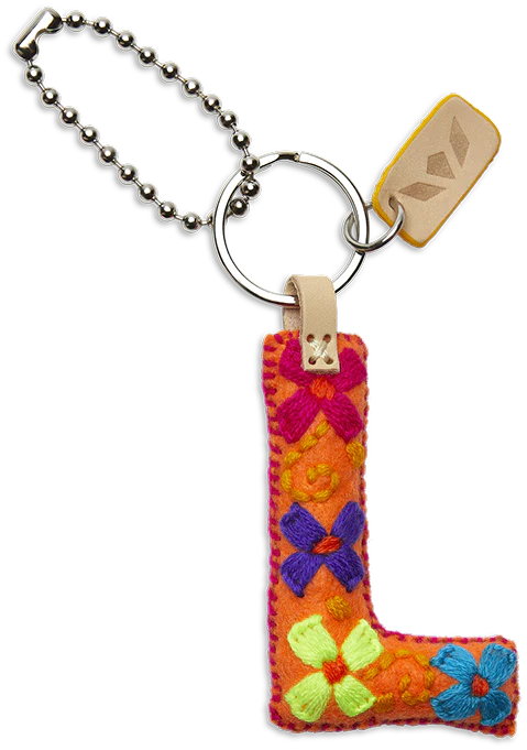 Consuela Hand Embroidered Orange Felt Letter Charm (A-Z) - Image 15