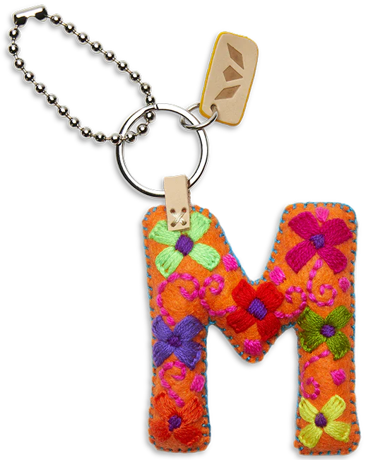Consuela Hand Embroidered Orange Felt Letter Charm (A-Z) - Image 16