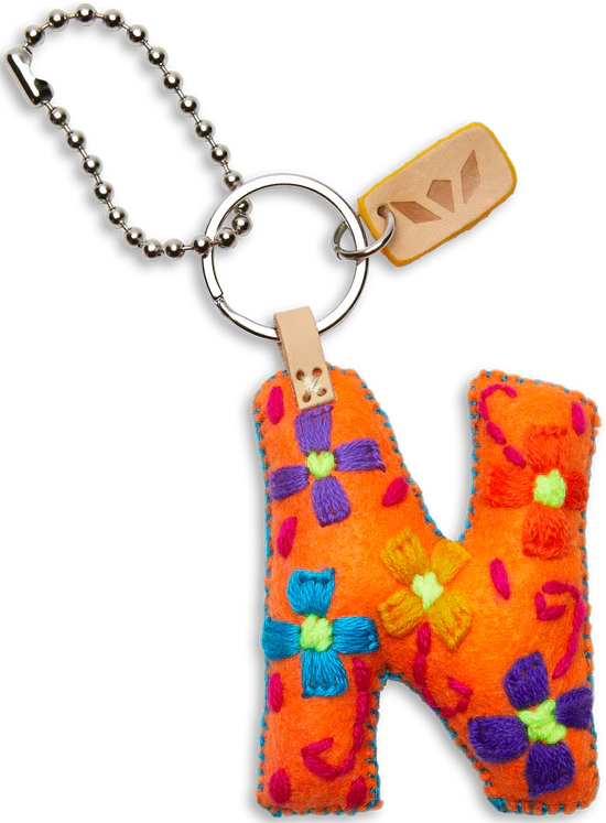 Consuela Hand Embroidered Orange Felt Letter Charm (A-Z) - Image 17