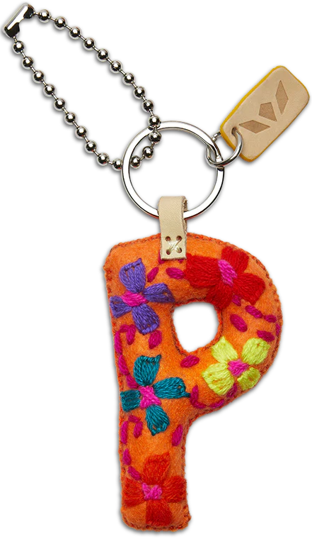 Consuela Hand Embroidered Orange Felt Letter Charm (A-Z) - Image 19