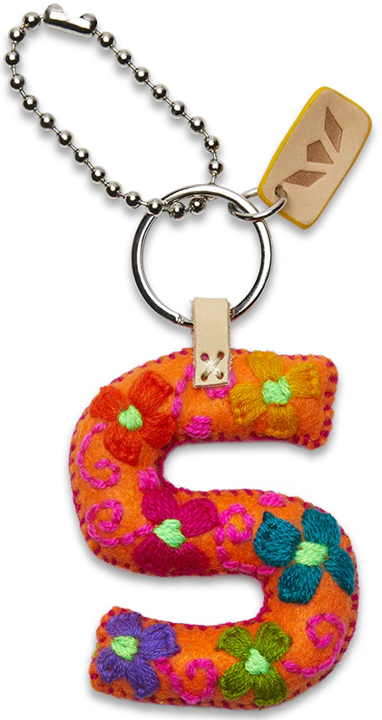 Consuela Hand Embroidered Orange Felt Letter Charm (A-Z) - Image 21
