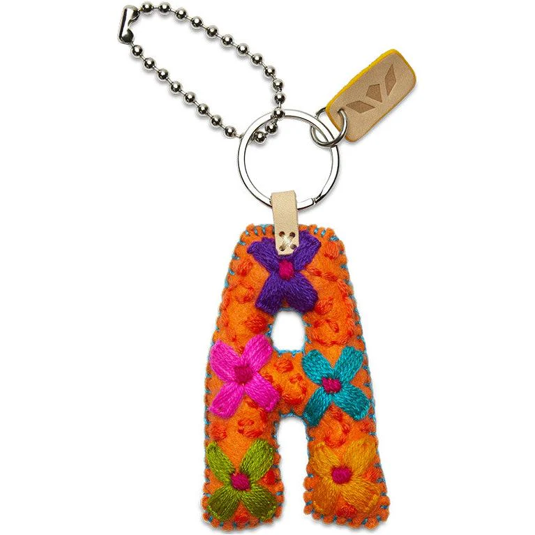 Consuela Hand Embroidered Orange Felt Letter Charm (A-Z) - Image 3