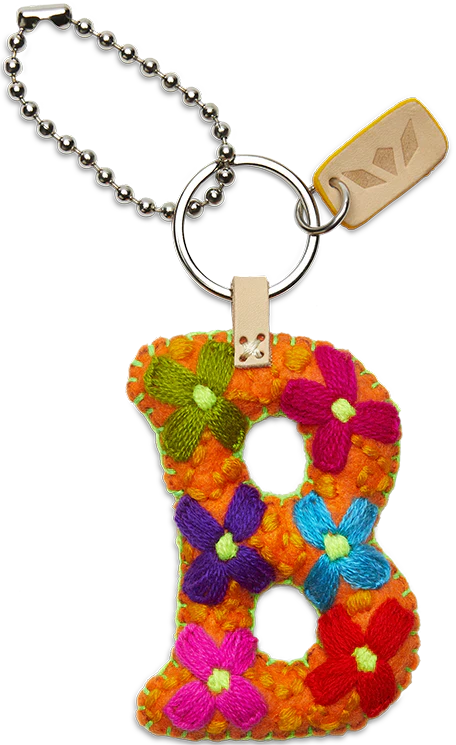 Consuela Hand Embroidered Orange Felt Letter Charm (A-Z) - Image 5