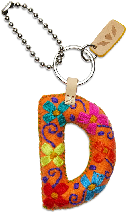 Consuela Hand Embroidered Orange Felt Letter Charm (A-Z) - Image 7