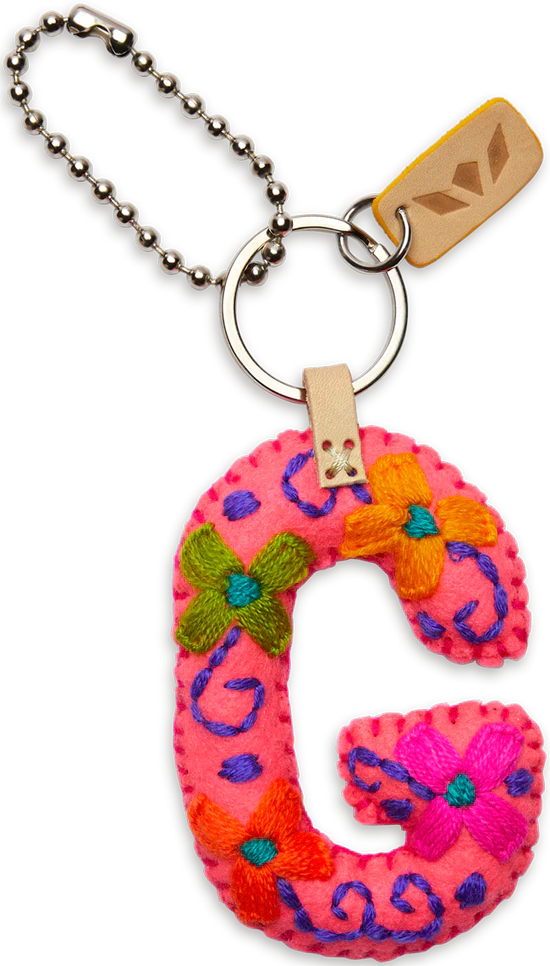 Consuela Hand Embroidered Pink Felt Letter Charm (A-Z) - Image 11