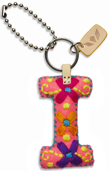 Consuela Hand Embroidered Pink Felt Letter Charm (A-Z) - Image 13