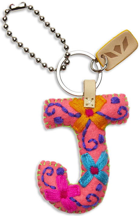 Consuela Hand Embroidered Pink Felt Letter Charm (A-Z) - Image 14