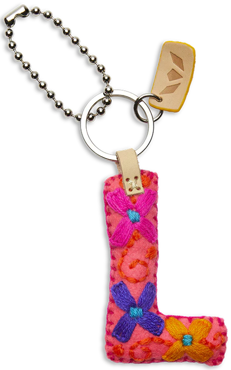 Consuela Hand Embroidered Pink Felt Letter Charm (A-Z) - Image 16