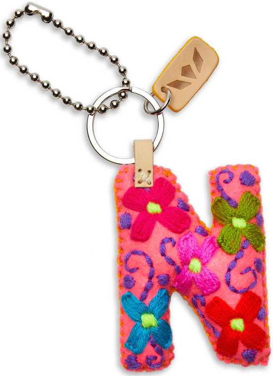 Consuela Hand Embroidered Pink Felt Letter Charm (A-Z) - Image 18