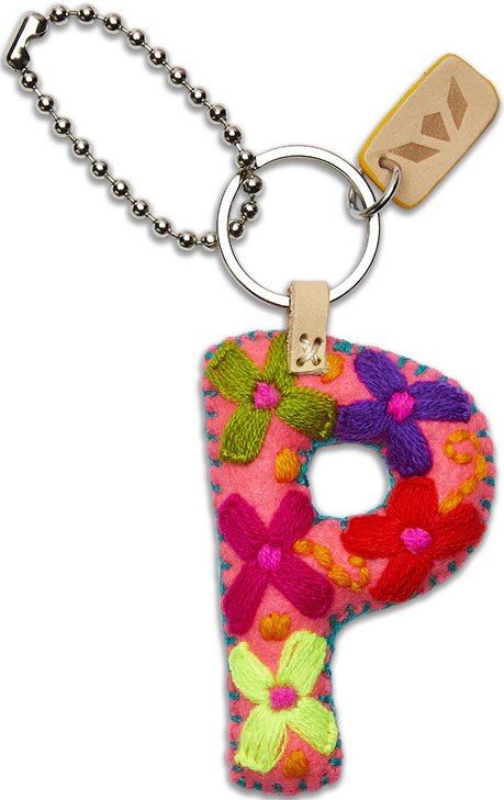 Consuela Hand Embroidered Pink Felt Letter Charm (A-Z) - Image 20