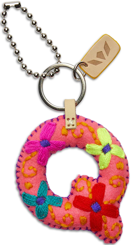 Consuela Hand Embroidered Pink Felt Letter Charm (A-Z) - Image 21