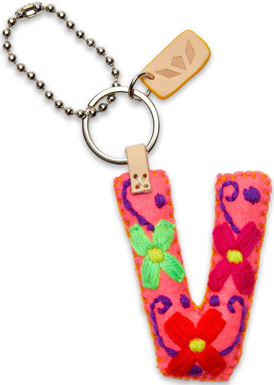 Consuela Hand Embroidered Pink Felt Letter Charm (A-Z) - Image 26