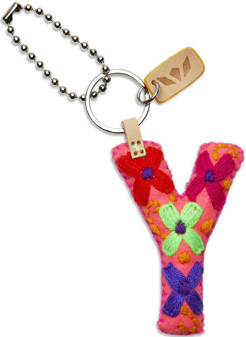 Consuela Hand Embroidered Pink Felt Letter Charm (A-Z) - Image 29