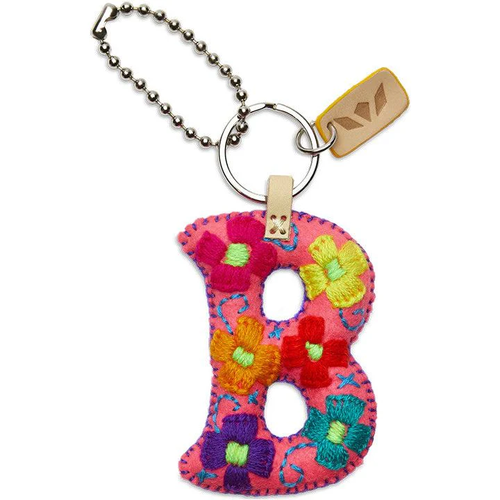 Consuela Hand Embroidered Pink Felt Letter Charm (A-Z) - Image 3