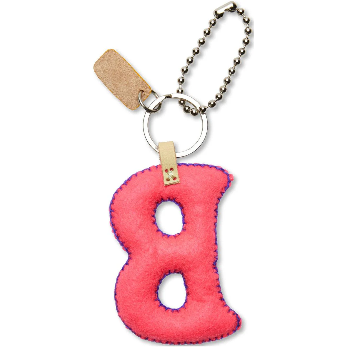 Consuela Hand Embroidered Pink Felt Letter Charm (A-Z) - Image 4