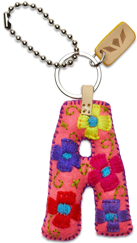 Consuela Hand Embroidered Pink Felt Letter Charm (A-Z) - Image 5