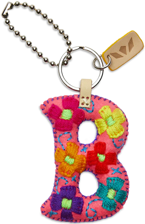 Consuela Hand Embroidered Pink Felt Letter Charm (A-Z) - Image 6