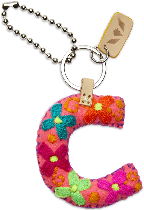 Consuela Hand Embroidered Pink Felt Letter Charm (A-Z) - Image 7