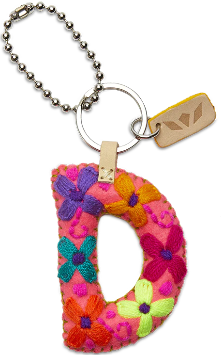 Consuela Hand Embroidered Pink Felt Letter Charm (A-Z) - Image 8