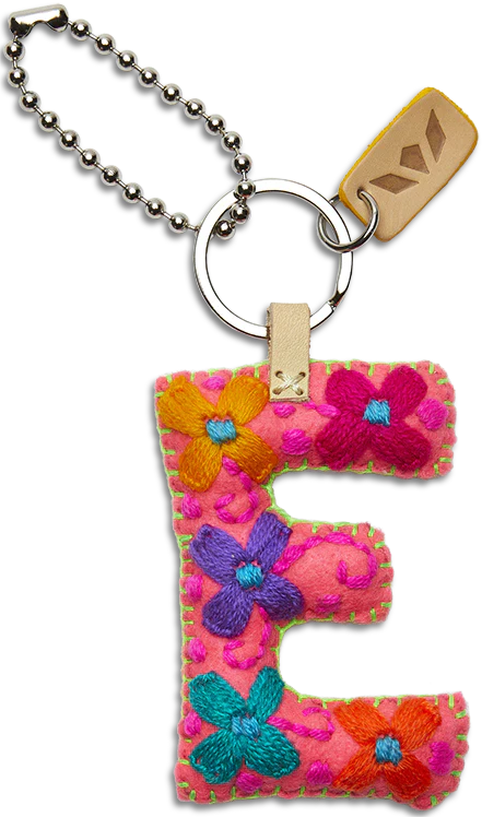 Consuela Hand Embroidered Pink Felt Letter Charm (A-Z) - Image 9