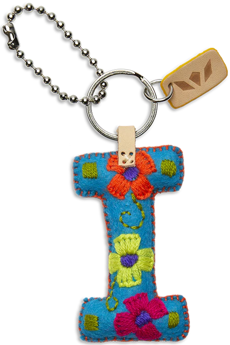 Consuela Hand Embroidered Turquoise Felt Letter Charm (A-Z) - Image 12