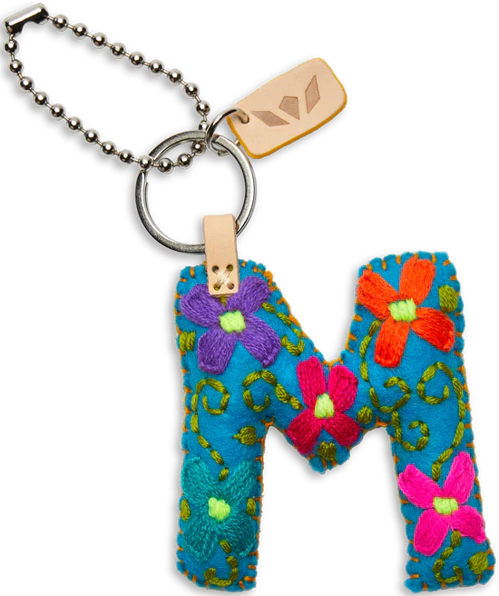 Consuela Hand Embroidered Turquoise Felt Letter Charm (A-Z) - Image 16