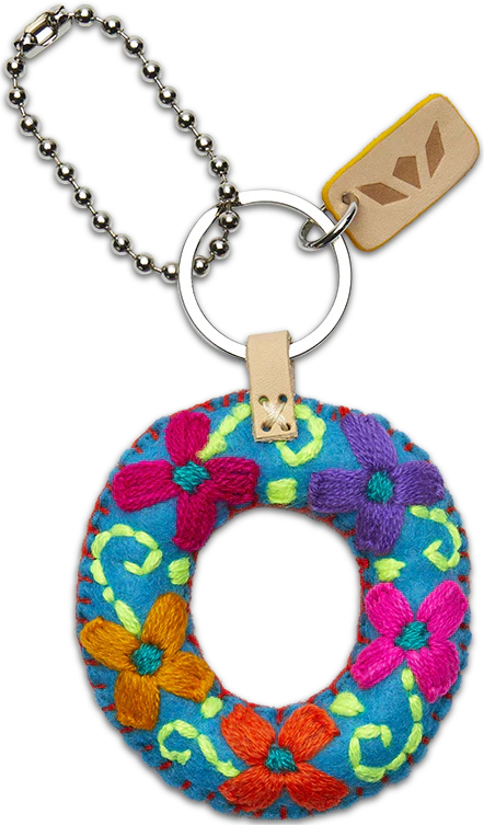 Consuela Hand Embroidered Turquoise Felt Letter Charm (A-Z) - Image 18