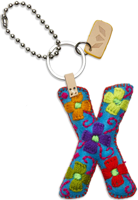 Consuela Hand Embroidered Turquoise Felt Letter Charm (A-Z) - Image 27