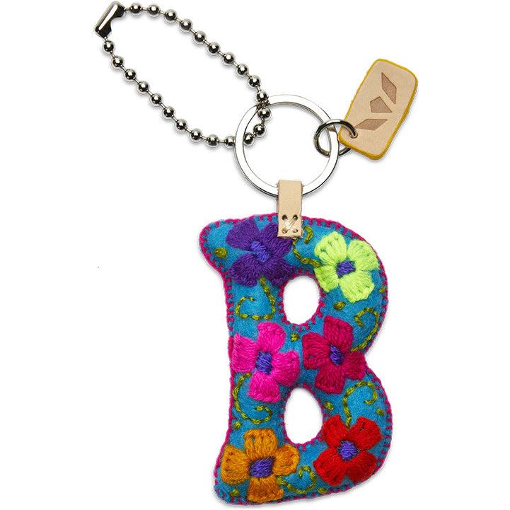 Consuela Hand Embroidered Turquoise Felt Letter Charm (A-Z) - Image 3
