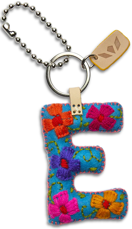 Consuela Hand Embroidered Turquoise Felt Letter Charm (A-Z) - Image 8