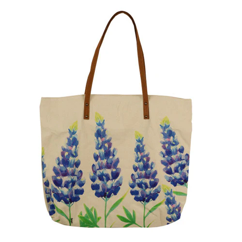 Cott N Curls Bluebonnets Tote Designed by Amber Teal - Image 4