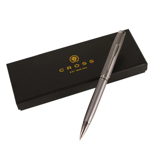 Cross Coventry Texas Longhorn Glossy Gunmetal Grey Lacquer with Chrome Ball Point Pen (CP84) - Image 3