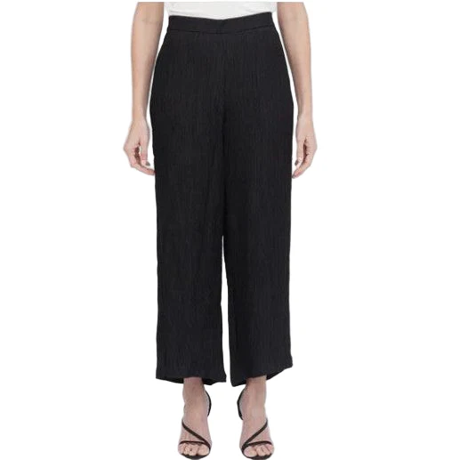 Damee Wide Leg Crinkle Pant (Black)(1223) - Image 3