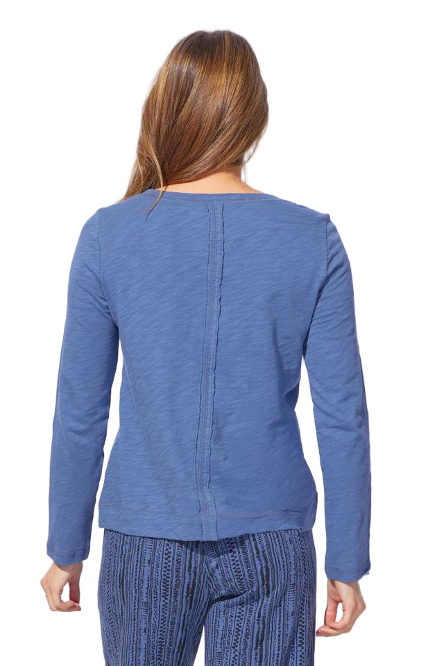 Escape Freedom Peruvian Cotton Crew Neck Long Sleeve Solid Tee (2 Colors) (10030) - Image 3