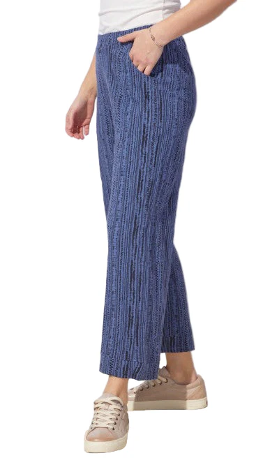 Escape Peruvian Cotton Woodblock Print Pocket Ankle Pant (DEN) (66127) - Image 3