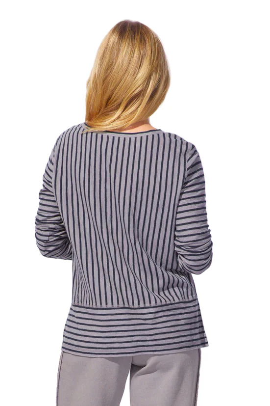 Escape Santa Barbara Stripe Easy V Tee (2 Colors) (23540) - Image 3
