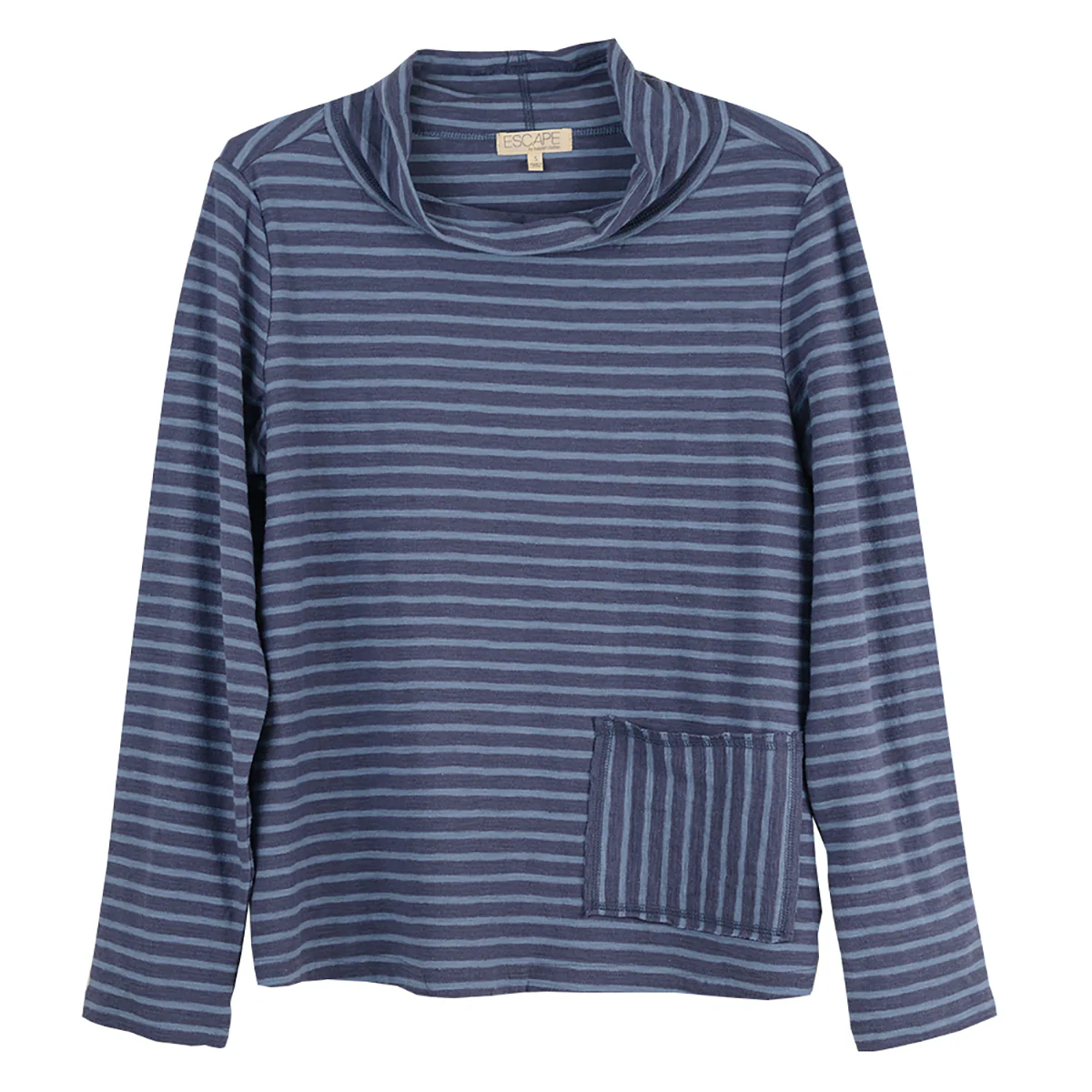 Escape Santa Barbara Stripe Chill Funnel Neck Top (2 Colors) (23541) - Image 2