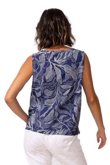 Escape Regatta Rayon Leaves Tank (Navy)(35610) - Image 2