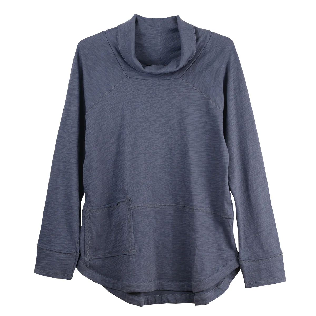 Escape Weekend Cowl Neck Cotton Long Sleeve Solid Tunic (2 Colors) (10032) - Image 2
