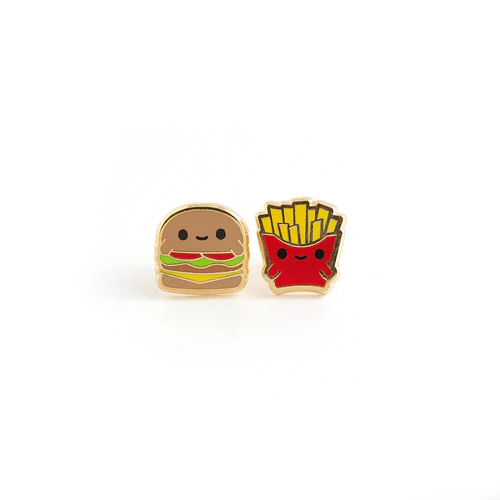 Fast Food Friends Enamel Earrings (LUX E54) - Image 3