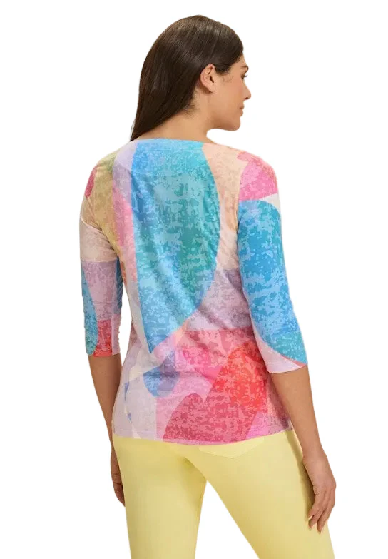 FDJ French Dressing Abstract Bright Print Boat Neck Top (SPRINGAWAKE) - Image 2