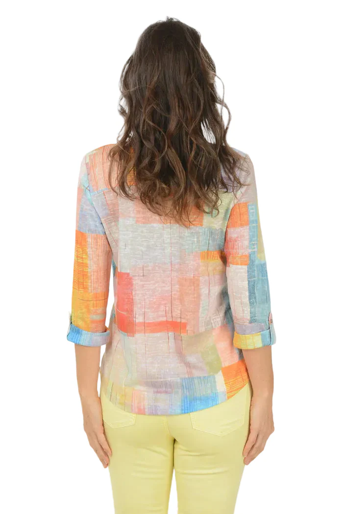 FDJ French Dressing Summer Geo Henley Top (3580451)(Multi) - Image 2