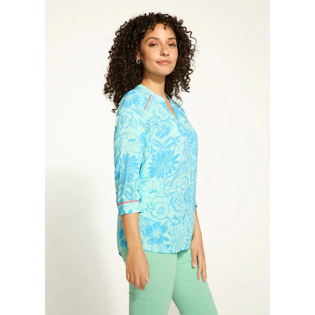 FDJ French Dressing Bicolor Floral Piping Detail Shirt - Image 2