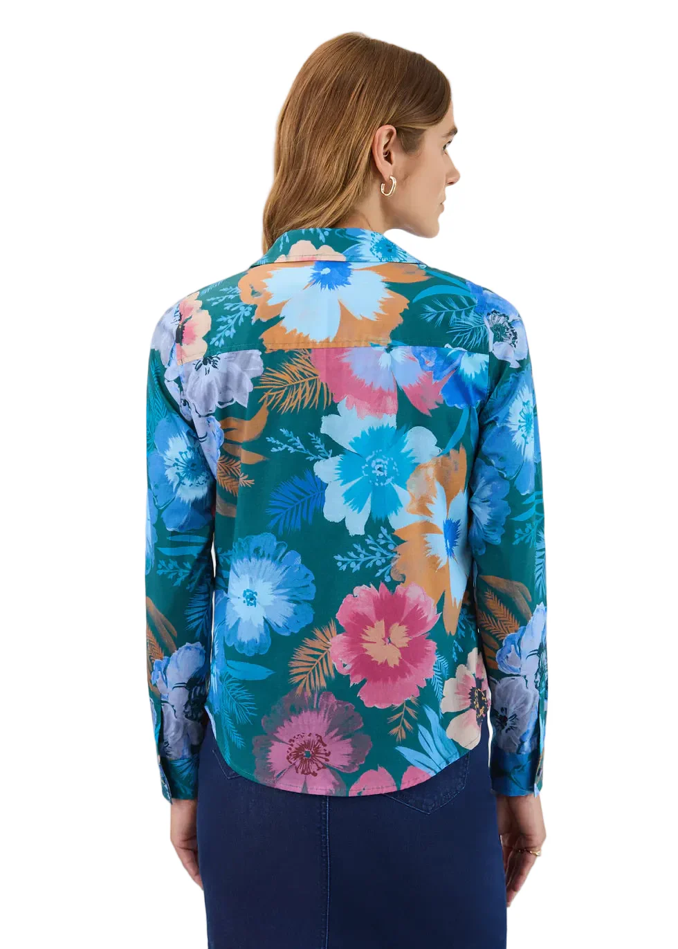 FDJ French Dressing Spruce Fall Botanical Long Sleeve Split Neck Shirt (7394623) - Image 2