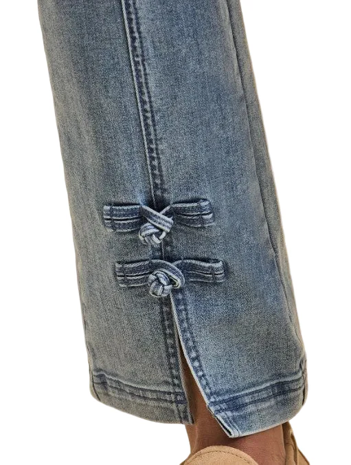 FDJ French Dressing Front Ankle Knot Detail Pull On Boot Leg Jean (Med Wash) - Image 3