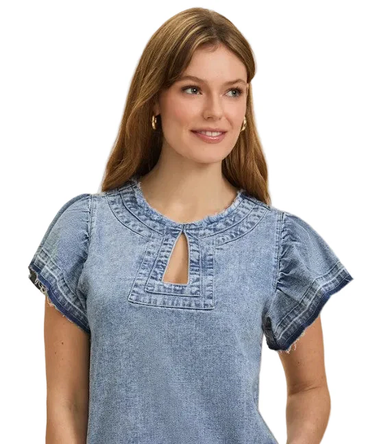 FDJ French Dressing Chambray Shift Dress (SNOWWASH)(7687992) - Image 2