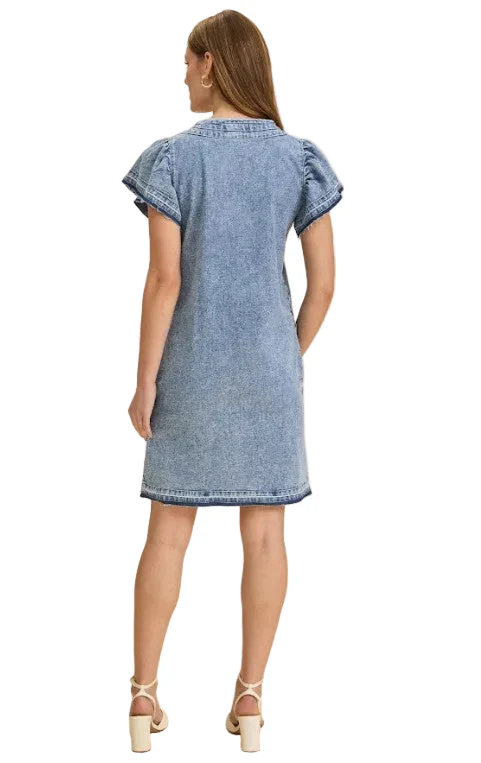 FDJ French Dressing Chambray Shift Dress (SNOWWASH)(7687992) - Image 3