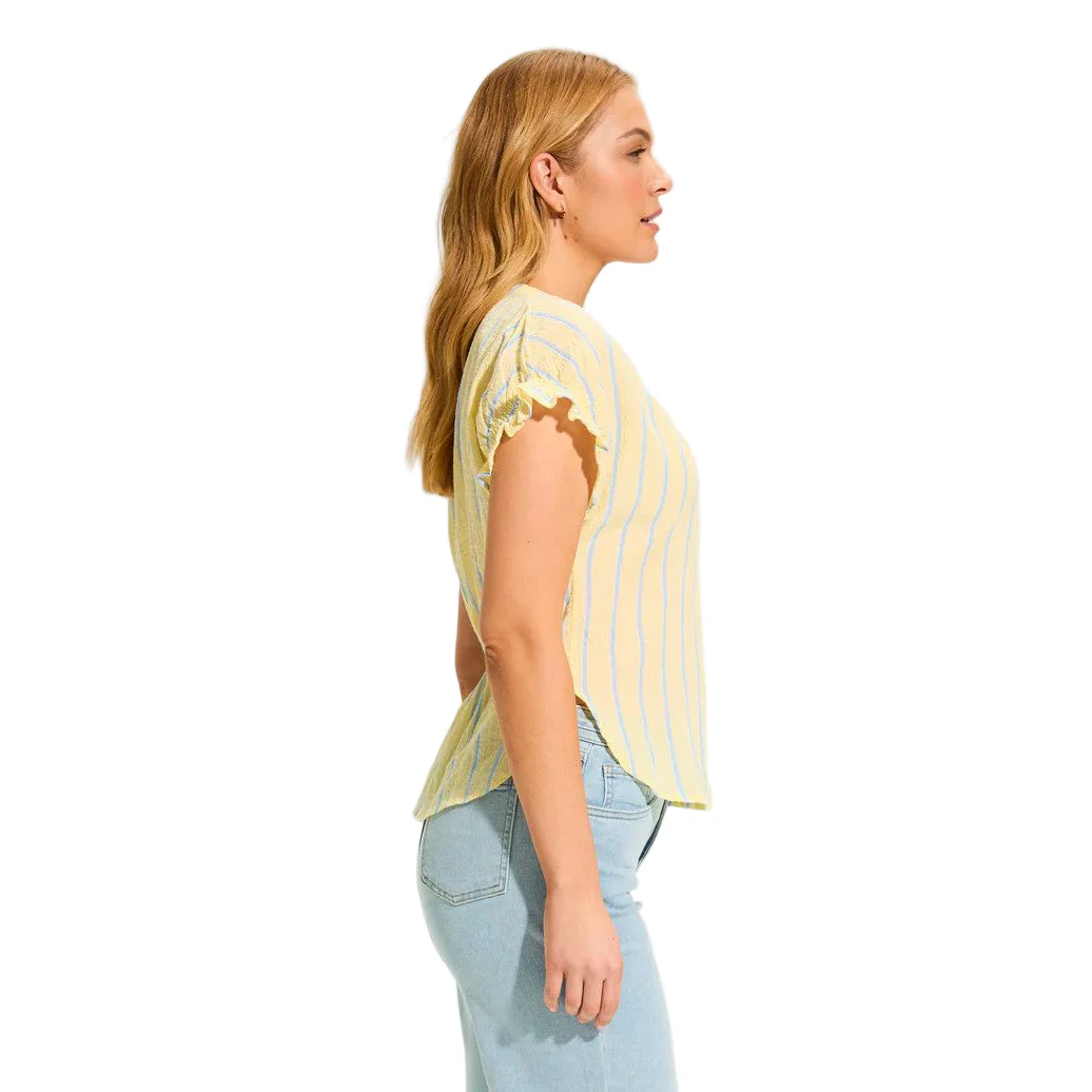 FDJ French Dressing Crinkle Lemonade Stripe Top - Image 3