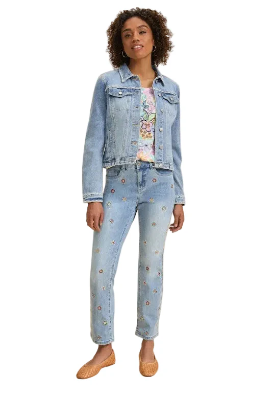FDJ French Dressing Embroidered Collar, Yoke & Cuffs Jean Jacket (PALEWASH)(1450632) - Image 3